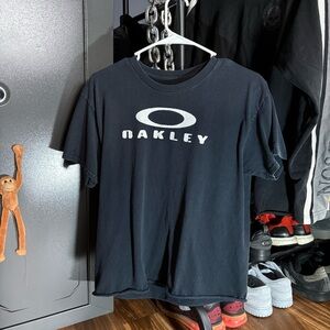 Oakley Men's Black Tee with White Logo